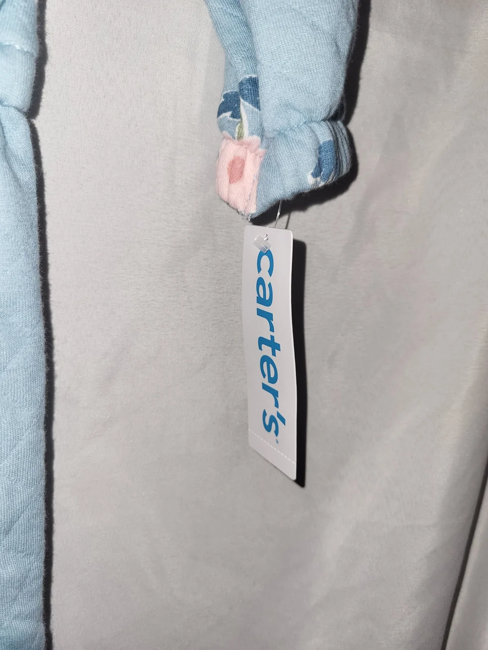Carter's Light Blue Quilted Floral One-Piece Romper Girls Size 18 Months